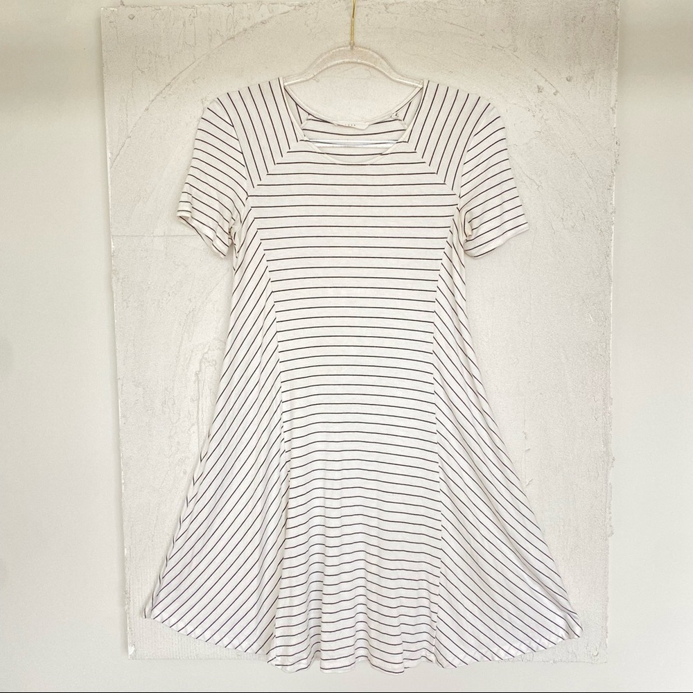 LUSH Ivory/Black Striped T-Shirt Dress sz S